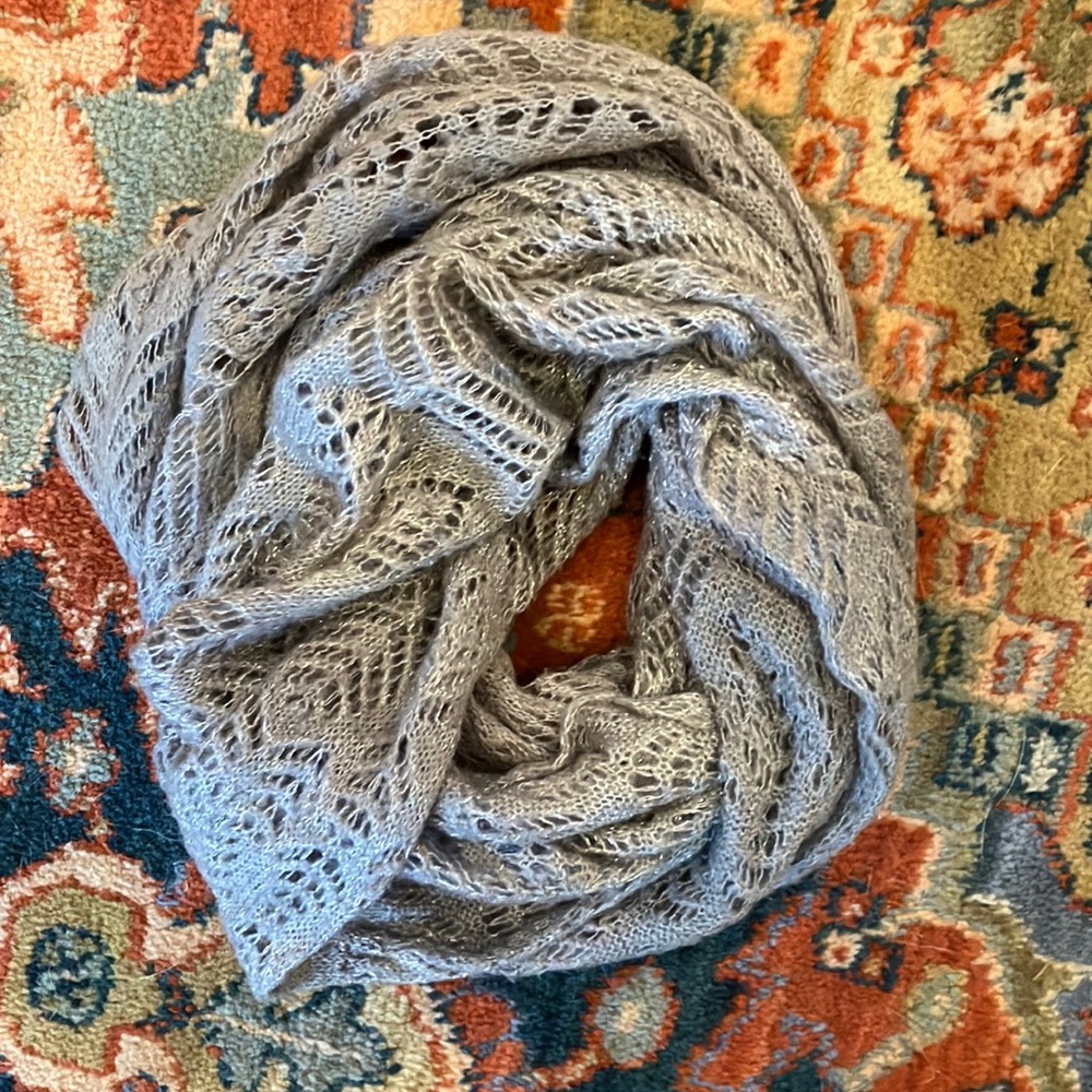 Grey Crocheted Infinity Scarf